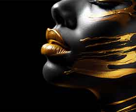 Bilder mit Rahmen Schwarz Gold