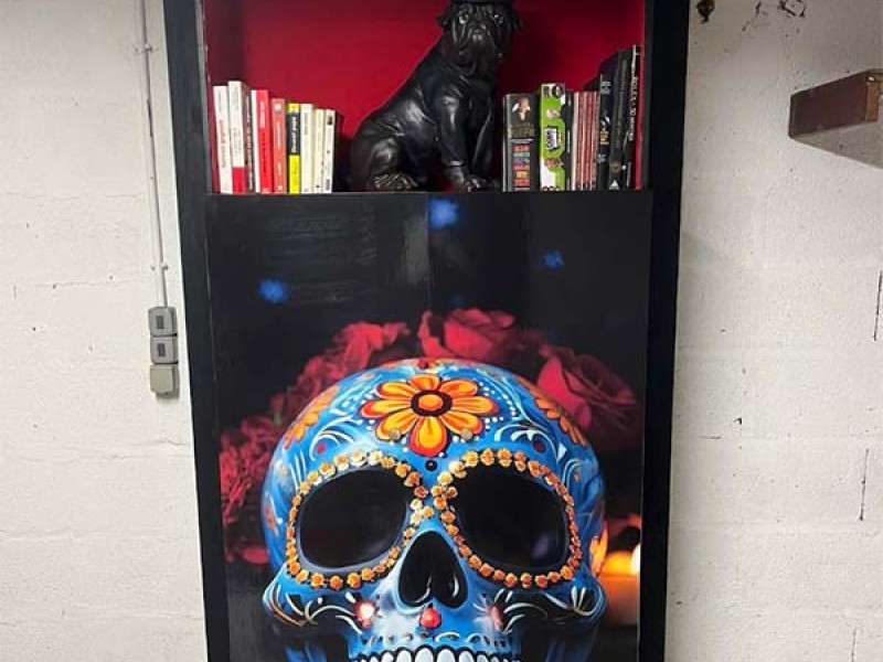 Möbelaufkleber mit Día de los Muertos Totenschädel